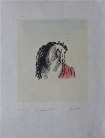 GIORGIO DE CHIRICO - Il cavallo Balio (1971)