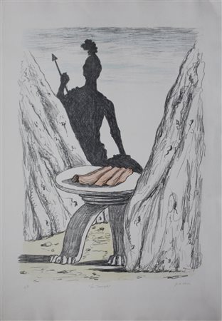 GIORGIO DE CHIRICO  - Il guardiano delle Termopili (1970)