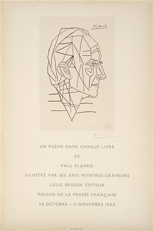 Pablo Picasso "Un poème dans chaque livre de Paul Eluard" 1956
litografia su car