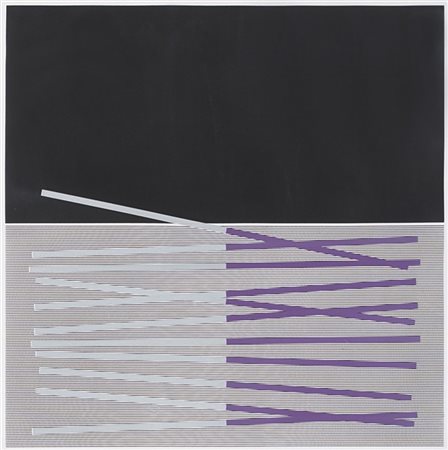 Jesus Rafael Soto "Variation en noir violet et bleu" 1970 circa
acquaforte a col