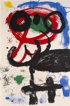 Joan Mirò "La Vendangeuse" 1964
litografia a colori su carta Arches
cm 89,9x61,3