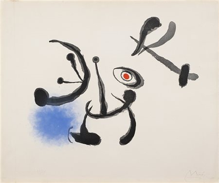 Joan Mirò "La siesta" 1962
litografia a colori su carta BFK Rives
cm 48,6x57,7
F