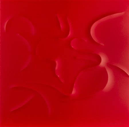 Agostino Bonalumi "Rosso" 
cartoncino estroflesso
cm 60x60
Firmato in basso a de