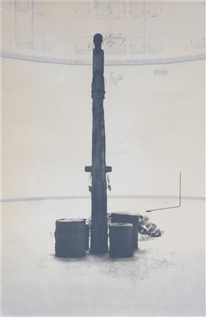 Joseph Beuys "Tramstop" 1977
serigrafia su cartoncino
cm 100x63
Firmata in alto