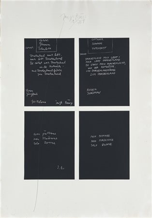 Joseph Beuys "Glacier Sponge Deathbed" 1979
quattro fotoincisioni su carta Fabri
