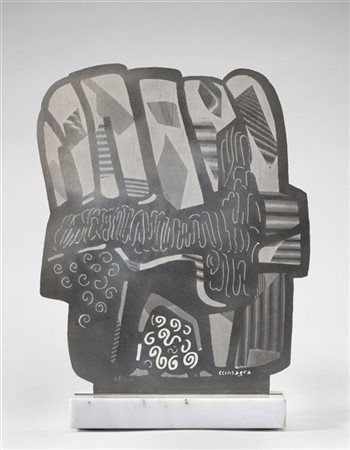 Pietro Consagra "Sottilissima" 1985
acciaio inox forato
cm 24x19x0,02
Firmato e
