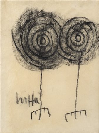 Roberto Crippa "Senza titolo" 
tecnica mista su carta
cm 24,6x19
Firmato in bass