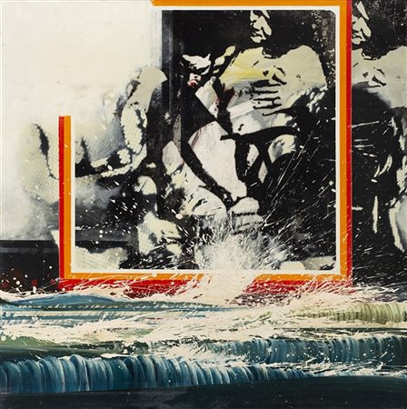 Paolo Baratella "Entra, sono disposta" 1970
acrilico su tela
cm 100x100
Firmato,
