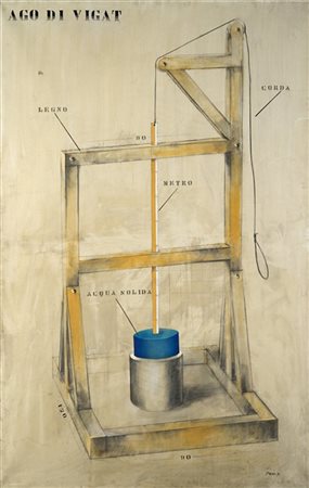 Fabrizio Plessi "Acqua solida" 1971
tecnica mista su tela
cm 200x130
Firmato e d