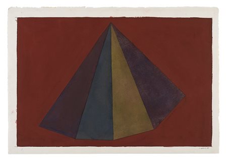Sol LeWitt "Pyramid" 1985
acquerello e tecnica mista su cartoncino
cm 38,5x55,5