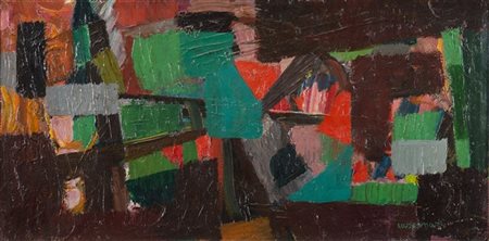 Bruno Cassinari "Composizione" 1957
olio su tela
cm 25x50
Firmato in basso a des