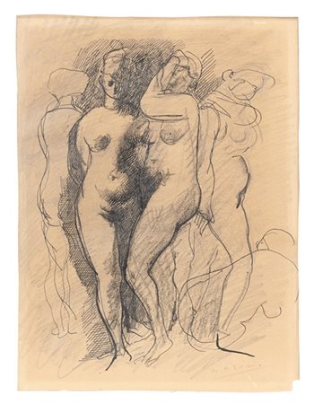 Marino Marini "Trois nus" 1945
inchiostro e matita su carta
cm 37x27
Firmato in