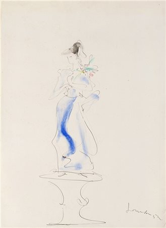 Lucio Fontana "Studio per maschera" 1952
china e acquerello su carta
cm 42,7x31