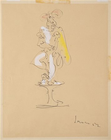 Lucio Fontana "Studio per maschera" 1952
china e acquerello su carta
cm 28x22
Fi