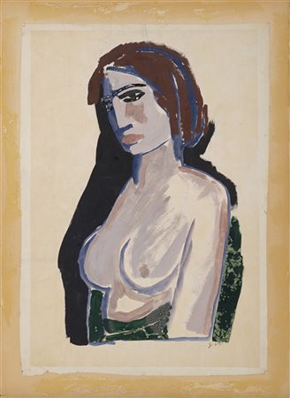 Mario Sironi "Busto femminile" metà anni '50
tempera su carta applicata su carto