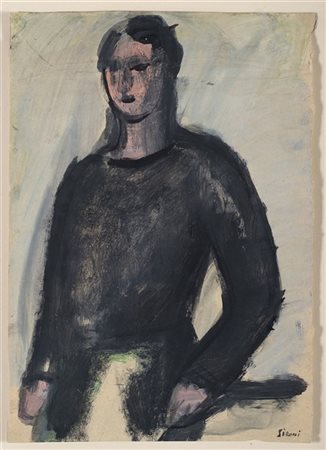 Mario Sironi "Figura" 1925 circa
tempera e tecnica mista su carta
cm 31,3x22,4
a