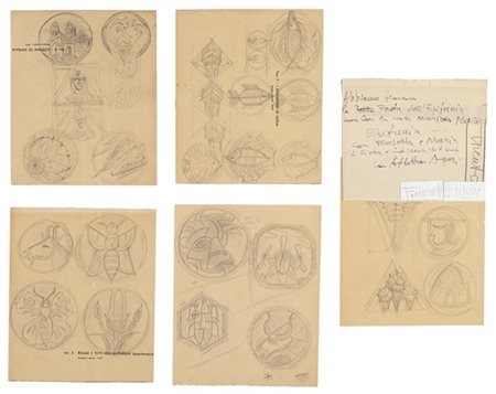 Fortunato Depero "Studi per la Sala del Consiglio Provinciale di Trento" 1952-55