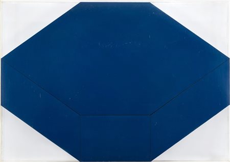 Rodolfo Aricò "Assonometria-scatola blu" 1968
acrilico su cartone sagomato in te