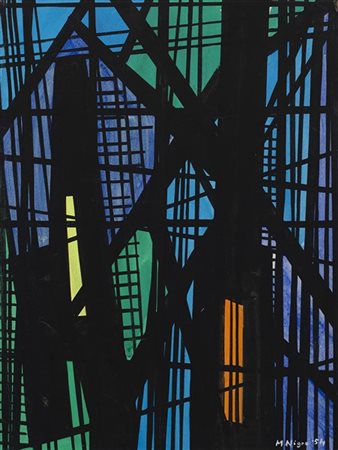 Mario Nigro "Struttura" 1954
tempera su carta
cm 33,7x26
Firmato e datato 54 in