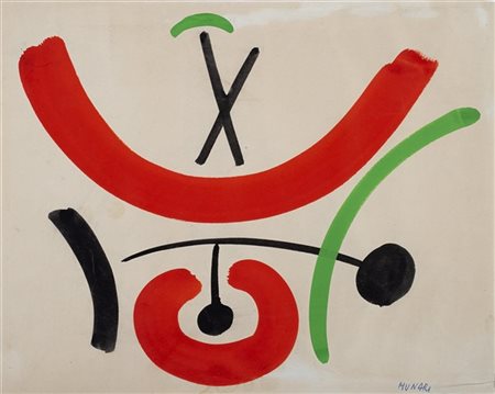 Bruno Munari "Senza titolo" 1951
tempera su carta
cm 24,5x30,5
Firmato in basso
