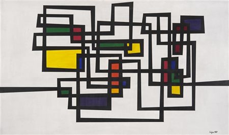 Roberto Crippa "Senza titolo" 1950
olio su tavola
cm 93,8x159,5
Firmato e datato