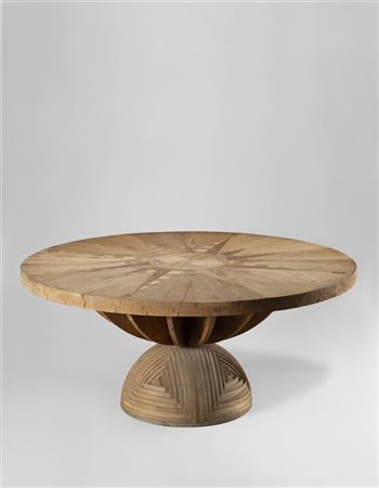 Mario Ceroli "La rosa dei venti" 1974
tavolo in legno di pino e inclusioni in ot