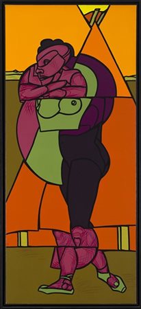 Valerio Adami "In tenda" 2000
acrilico su tela
cm 145x63
Firmato e titolato al r