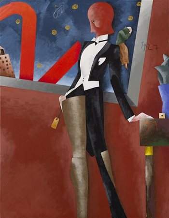 Emilio Tadini "1927" acrilico su telacm 146x114Firmato e titolato al retroP