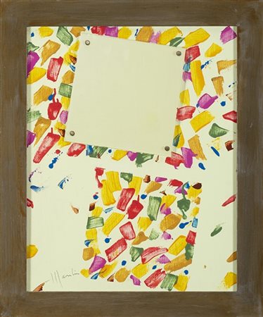 Aldo Mondino "RE DAWN" 
tecnica mista e plexiglass su masonite
cm 58,5x48,7
Firm