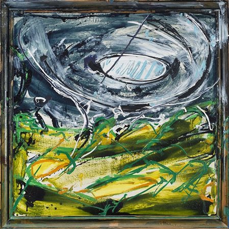 Mario Schifano "Senza titolo" 1986
smalto e acrilico su tela e cornice dipinta
c