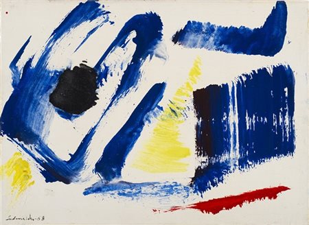 Gérard Schneider "Opus 98Y" 1968
olio su carta applicata su tela
cm 24x33
Firmat