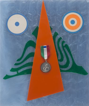 Enrico Baj "Hebt Gij'T lichaamluk" 1968
collage e decorazioni su plastica
cm 33x