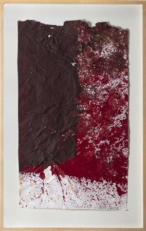 Hermann Nitsch "Senza titolo" 2002acrilico su cartacm 100x58,5Firmato e datat