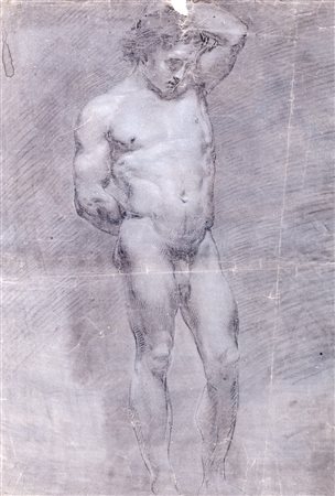 Scuola romana, fine secolo XVIII - Studio di nudo virile