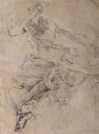 Scuola dell'Italia settentrionale, secolo XVIII - Studio per figura femminile di spalle con angioletto