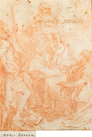 Attribuito a Marco Benefial (Roma 1684 – 1764) - Madonna con Bambino e Santi