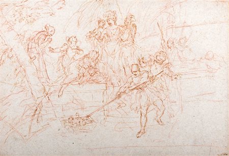 Attribuito a Domenico Antonio Vaccaro (Napoli 1678 - 1745) - Ritrovamento di Mosè