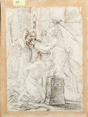 Scuola romana, secolo XVIII - Decapitazione di un Santo (San Giovanni Battista?)