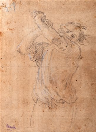 Scuola romana, inizi secolo XVIII - Studio per figura di carnefice (recto) e studio per due monache (verso)