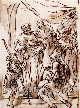 Scuola emiliana, secolo XVII - Elemosina di un Santo