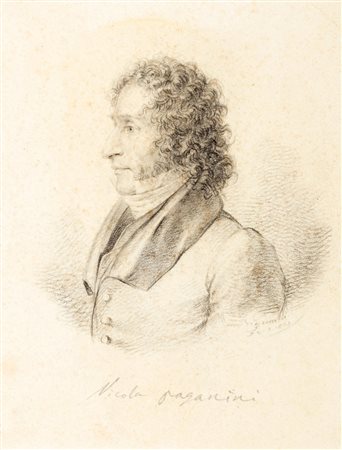 Giuseppe Bignami (Cremona 1804-?)  - Ritratto di Niccolò Paganini