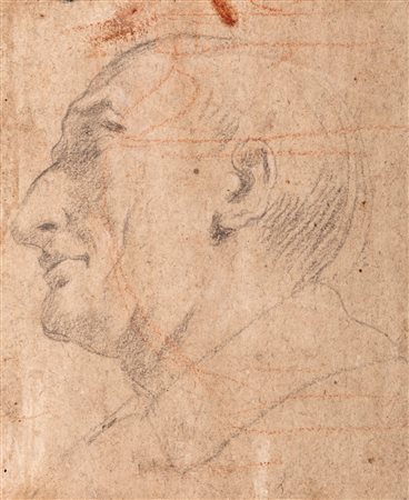 Scuola romana, inizi secolo XVIII - Testa di San Carlo Borromeo 