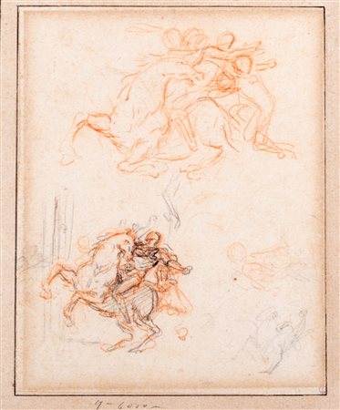 Guillaume Courtois (Saint - Hippolyte  1628-Roma 1679)  - Due studi per la caduta di San Paolo
