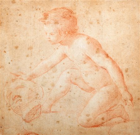 Scuola romana, secolo XVIII - Studio per putto inginocchiato