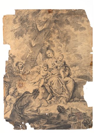 Scuola romana, secolo XVIII - Latona trasforma i pastori in rane