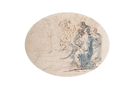 Scuola di Carlo Maratti (Camerano 1625 - Roma 1713) - Lotto di due disegni