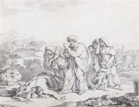 Scuola italiana, inizi del secolo XIX - Scena biblica