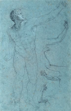 Attribuito a Agostino Masucci (Roma 1691-1758) - Studio di figure con uno dei Dioscuri (recto e verso)