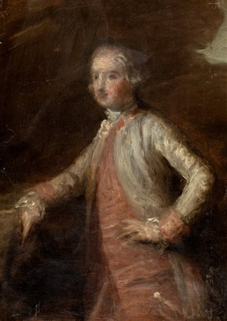 Scuola inglese, secolo XVIII - Ritratto di gentiluomo a tre quarti di figura