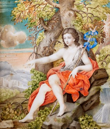 Attribuito a Giuseppe Bartolomeo Chiari (Roma 1654 - 1727) - San Giovannino nel deserto